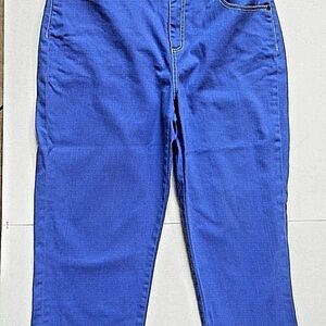JACKLYN SMITH Blue denim capri jeans Women's Size 12 Slit Inseams